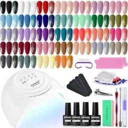 Produktbild: JODSONE Gel Nagellack Set mit U V Licht 36 PCS Klassisch Schwarz und Weiß Nackt und Blau Lila Gel Lack Set mit Maniküre Werkzeugen Geeignet für alle Jahreszeiten Das perfekte Geschenk