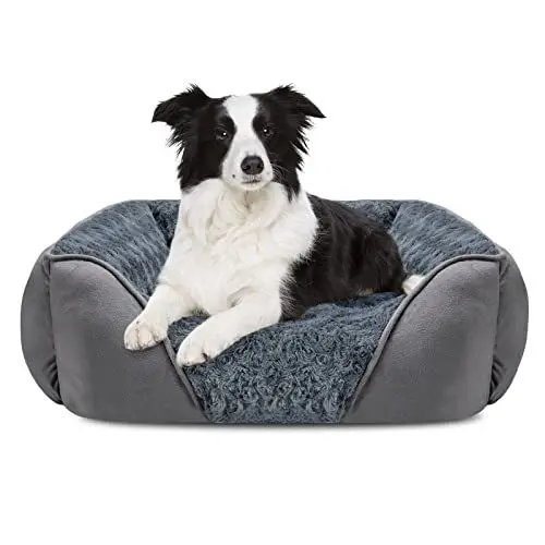 Produktbild: JOEJOY Hundebett Mittelgroße Hunde, Hundekorb Flauschig Waschbar, rutschfest Anti-Angst Hundebetten, Hundekörbchen für Mittlere und Große Hunde und Katzen, 76x61x23cm