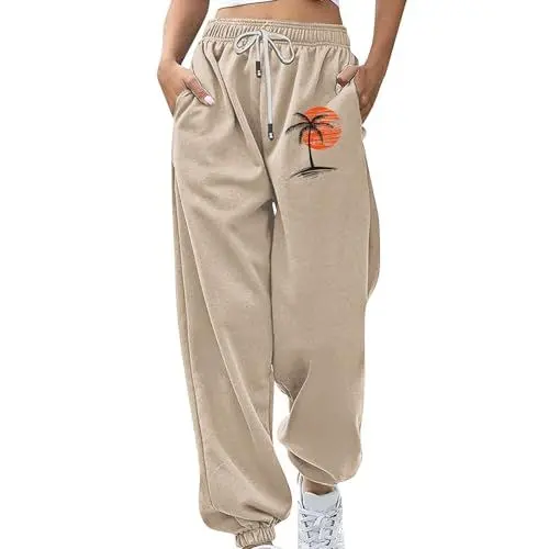 Produktbild: Jogginganzug Damen, Damen, Jogginghose Baggy, Trousers for Women, Jogginghose Frauen, yogahose, Wide Leg Pants, Leggins Gold, Lounge wear, Track Pants, Weite Damenhose, clean Girl Aesthetic Clothes