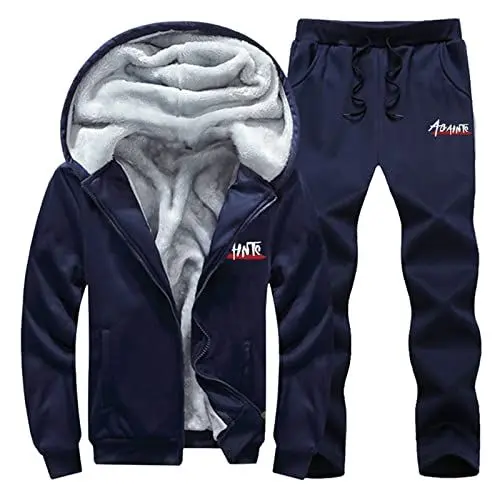 Produktbild: Jogginganzug Herren 2-Teiliges mit Hoodie Jacke und Jogginghose Trainingsanzüge Atmungsaktiv Sportlich Tracksuit Sportkleidung Mann Jogginghose Senioren Herren Jogginganzug Herren Xl Baumwolle
