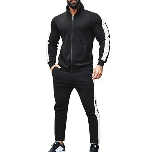 Produktbild: Jogginganzug Herren Baumwolle,jacken für Herren,Sportanzug Herren,Retro Trainingsanzug,Hausanzug Herren,sportsachen Herren,Vector kostüm,Winter Jogginganzug Herren,Trainingsanzug Herren Winter,FL