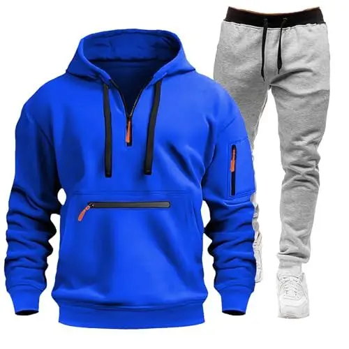 Produktbild: Jogginganzug Herren Set,Jogginghose Herren Baumwolle,Tights Herren,Men's Sports Apparel,Kleidung Herren,y2k Herren,Herren Set,Baggy Jogginghose Herren,Jogginganzug grau,goldene Hose,Jogging