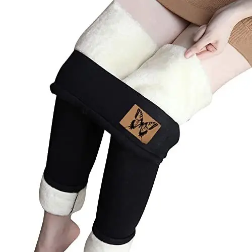 Produktbild: Jogginghose Damen Leggings Weiblich Weich Legere mit Gummibund Leggings Winter Schlankmacher Warme Hose Damen Ski Cat Straight Schwarz XL