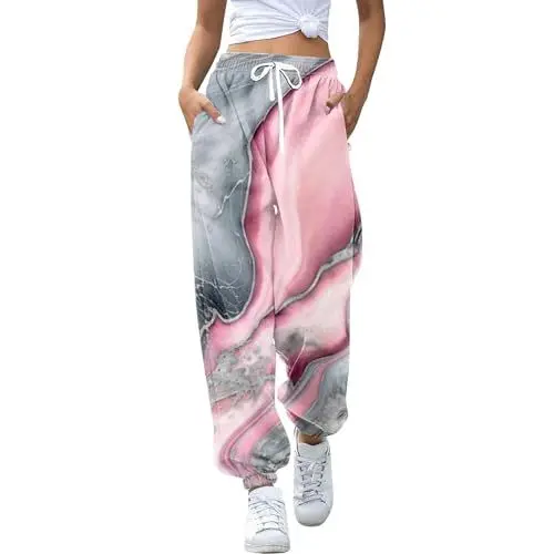 Produktbild: Jogginghose Damen Weißer Streifen Sweatpant Damen Hose Damen Lang Jogginghose Fuer Den Sommer Damen Jogginghosen Fuer Damen Baumwolle Jogginghose Dunkelblau Damen Women's Pants