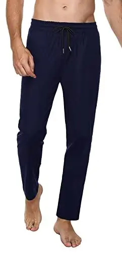Produktbild: Jogginghose Herren Baumwolle Lange Hosen für Männer Trainingshosen Sporthose Sweathose Jogginghose Jogger Sweatpants Freizeithose Fitnessstudio Laufhosen Sommer und Winter (Blau, M)