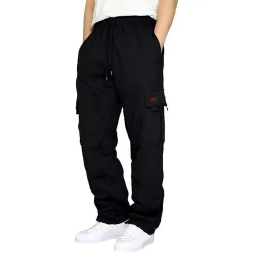 Produktbild: Jogginghose Herren Baumwolle Sporthose Extra Lang Sportbekleidung Trainingshose Sportbekleidung Atmungsaktiv Sweathose Sports Pants Men Yogahose Jogger mit Taschen