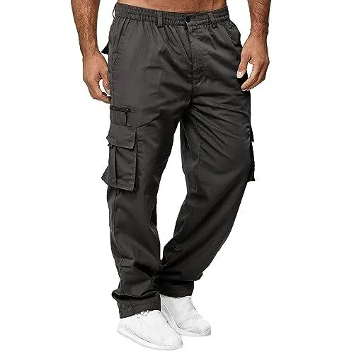 Produktbild: Generisch Herren Hosen Jogginghose Slim Fit Casual Chino Cargo Jogger Stretch Sporthose mit Taschen Streetwear lodenhose Herren und Jagd Hose Herren weiß Stretch odziez Meska