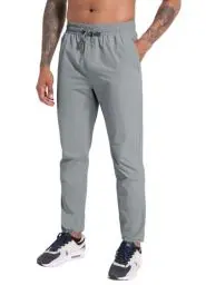 Produktbild: Jogginghose Herren Wanderhose Outdoorhose Leichte Trekkinghose Atmungsaktiv SchnellTrockend Wasserdicht Trainingshose Sporthose Freizeithose Laufhose Gym Sweatpants mit Reißverschlusstaschen Grey-L