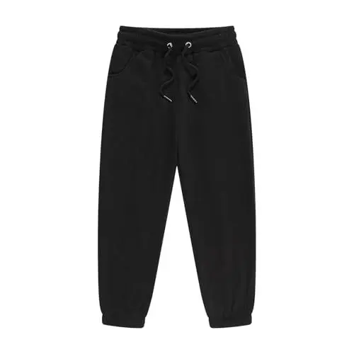 Produktbild: LOIJMK Fleece-Jogginghose für und Mädchen, einfarbige Hose Winter Mädchen Leggings (Black, 4-5 Years)