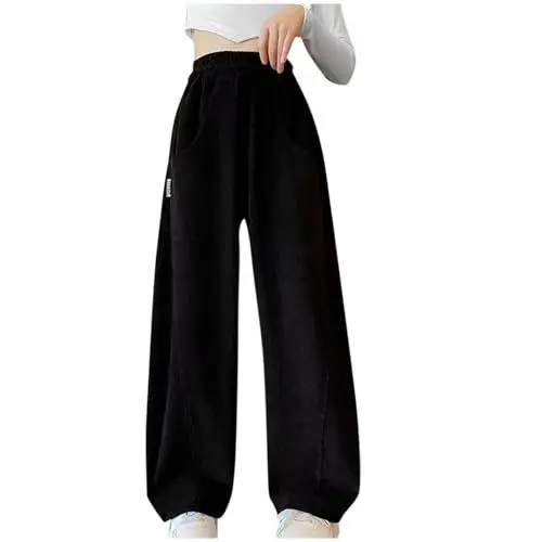 Produktbild: Jogginghose Mädchen Outdoorhose Kinder Sporthose Cargohose Hip Hop Streetwear Baggy Hose Trainingshose Classic Mode Sweatpants Freizeit Bequem Sweathose Sale Angebote Schwarz, 12 Jahre