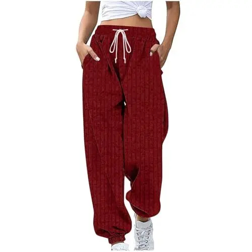 Produktbild: Jogginghose, Yoga Hose, Hose mit weitem Bein Damen, Cordhose Damen, Frauen Hosen, Jogger Pants, Trousers for Women, Jogginghose grau, Lange Beine, sweatoff, Dame, Lounge wear, Jogging, Jogger Pants