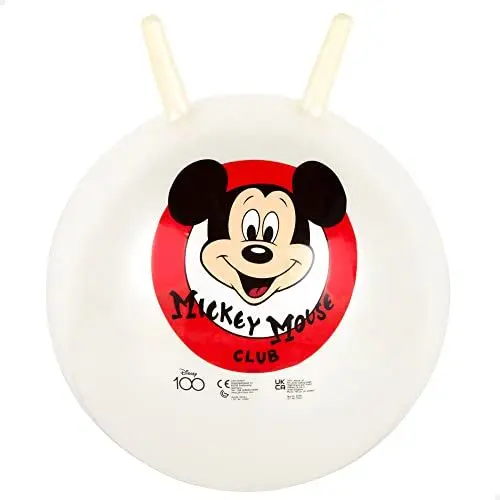 Produktbild: John 59141 100 Jahre Disney Hupfball Hopper Ball Mickey Mouse Sprungball, weiß, 50 cm