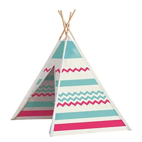Produktbild: John 7026293 77204 Tipi Spielzelt, Weiß/Pink/Türkis/Natur
