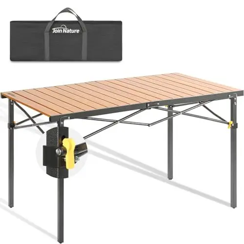 Produktbild: Join Nature Campingtisch Klappbar Bis 100KG mit Tragetasche Alu Klapptisch für 6 Personen - Roll Up Camping Tisch 118 x 70CM Übergröße Rolltisch für Camping, Outdoor, Garten, Balkon, Picknick, Strand