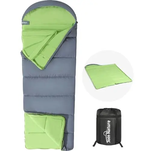 Produktbild: Join Nature Groß Schlafsack 3-4 Jahreszeiten Camping Schlafsack für Erwachsene, Leicht, wasserdicht Deckenschlafsack für Outdoor Camping Reisen Wandern Rucksackre
