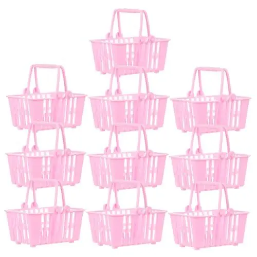 Produktbild: JOINPAYA 10 STK Puppenhaus Einkaufskorb Miniatur Kleine Einkaufskörbe Für Den Einzelhandel Mini-einkaufskorb Für Kinder Puppenhaus-minikorb Für Kinder Kinderspielzeug Rosa Plastik