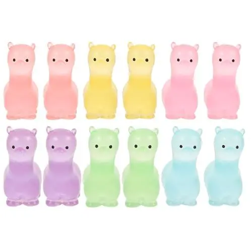Produktbild: JOINPAYA 12 Stück Mini Resin Alpaca Figures: Glowing Mini Animals Glow in The Dark Miniature Alpaca Figures Made of Resin Sheep Tiny Lamb Cupcake Topper Pendant for One