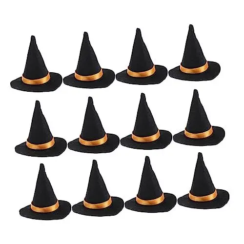 Produktbild: JOINPAYA 12 Stück Halloween Mini Hexenhut Für Weinflaschen Kreative Flaschendekoration Und Halloween Zubehör Für Festliche Feiern Und Partys Ideal Tischdeko Und