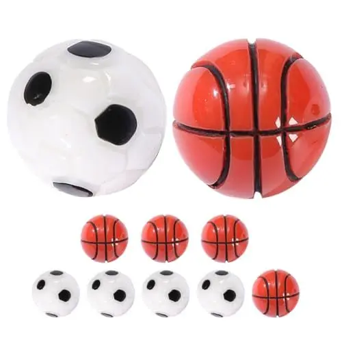 Produktbild: JOINPAYA 12 Stücke Miniatur Basketball Fußball Harz Material Für Wohnkultur Miniatur Szene
