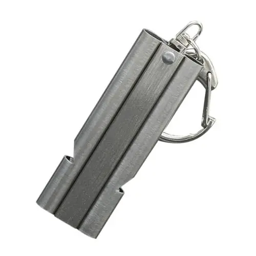 Produktbild: JOINPAYA 1Stück Outdoor Dual Edelstahlpfeife Hochfrequente Notpfeife Für Survival Extra Laute Signalpfeife Für Sport Und Notfälle Tragbar Für Camping Und Outdoor Aktivitäten