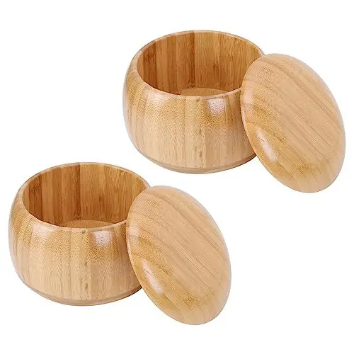 Produktbild: JOINPAYA 1 Paar Gehen Sie Glas heizlùfter Storage Boxes Go-Spielsteine Behälter eisbonbons schlagholz Speicher kann Halter für Schachsteine Schach kann Topf gehen Schachglas Bambus Khaki