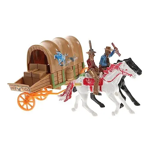 Produktbild: JOINPAYA 1 Satz Cowboy-Kultur-sammelspielzeug Wagen Western Pferdefiguren Spielset Reitfiguren Spielzeug Adler-Verzierungen Miniaturdekoration Simulationsschmuck Westliches Modell Plastik