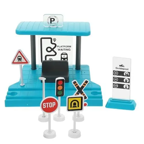 Produktbild: JOINPAYA 1 Satz Eisenbahnspielzeug Bahnsteig für Bahngleise Bahnsteigmodell Spielzeug Eisenbahn Zugstrecke Zubehör Bahnhofsszene Gleiszubehör Spielstation, Bahnsteigspielzeug Abs Green