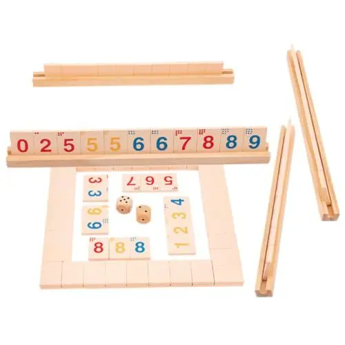 Produktbild: JOINPAYA 1 Satz Familienspiel Mit Holzwürfeln Tischspiele Brettspiel Umdrehen Würfelspiel Mit Holzzahlen Holzspiele Würfelspiele Brettspiele Aus Holz Shut-The-Box-Spiel Spieltisch Hölzern
