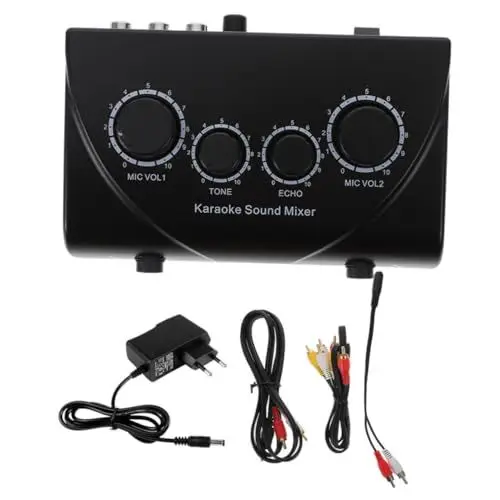 Produktbild: JOINPAYA 1 Satz Karaoke-Mixer tragbarer mixer portable mixer Dualer Mikrofoneingang Mixer für Aufnahmegeräte sound mixer Mixer-System professioneller Audiomischer Tonmischer Abs Black