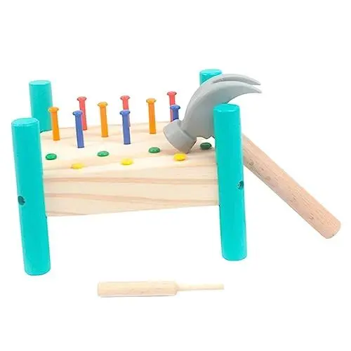 Produktbild: JOINPAYA 1 Satz Klopfspielzeug schlagendes Spielzeug Kinder spielset Gehirnspielzeug kinderwerkbank werkbänke für Kinder handtraining Spielzeug aus Holz kognitives Spielzeug hölzern Green