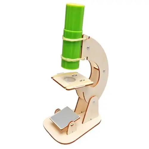 Produktbild: JOINPAYA 1 Satz Mikroskop Spielzeug Kinder Erkunden Spielzeug Mikroskopspielzeug Aus Holz Wissenschaftliches DIY-Spielzeug Für Kinder Wissenschaftliches Experimentierset Hölzern