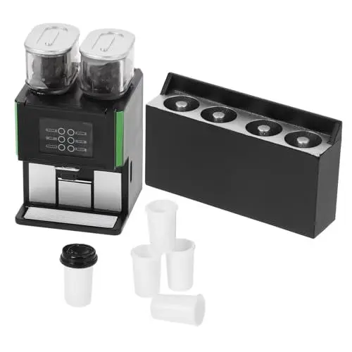 Produktbild: JOINPAYA 1 Satz Miniatur-Kaffee Maschine Miniatur-Lebensszenen-Dekor Teetasse im Maßstab 1:12 puppenstubenmöbel Dollhouse Furniture Kinder kaffeemaschine Spielzeug Puppenhausgerät Plastik