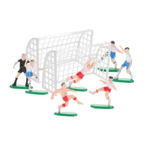 Produktbild: JOINPAYA 1 Satz Puppenhaus-Fußball-Set Fußballfiguren Fußballtor Fußballfans Fußballfeld-Diorama fußballparty Fußball-Kuchendekorationen für Jungen Dekoration für Fußballtische Plastik