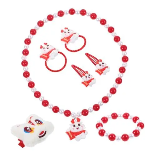 Produktbild: JOINPAYA 1satz Junge Mädchen Schmuckset Für Mädchen Halskette Und Armband Süße Haaraccessoires Langlebiges Und Sicheres Design Für Geburtstagsgeschenke Und Besondere Anlässe