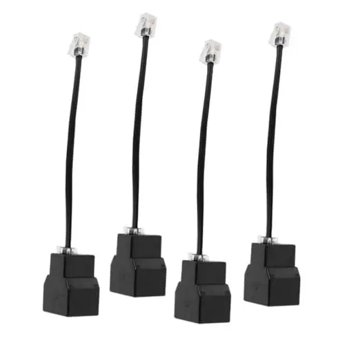 Produktbild: JOINPAYA Rj11-telefon-splitter-adapter 4-adriges Kabel Abnehmbarer Telefonkabel-adapter Signalübertragung Schwarz 2 Stück