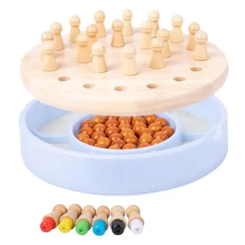 Produktbild: JOINPAYA 1 Satz -in-Eins-Gedächtnis Schach Faltschachspiel Schach Spielzeug Kinderschach Schachbrett Kinder Schachbrett für Kinder Schachspielzeug Memory-Spielzeug aus Holz hölzern