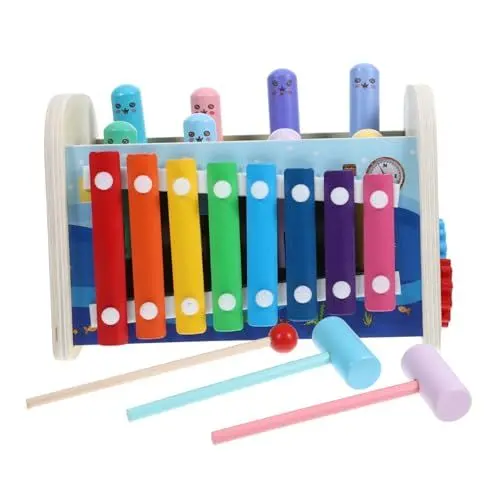 Produktbild: JOINPAYA 1 Set Montessori Arbeitsbrett Poch Bank Spielzeug Feinmotorik Spielset Xylophon Spielzeug Montessori Musikspielzeug Entwicklungsspielset Lernspielset Poch Spielzeug Bunte