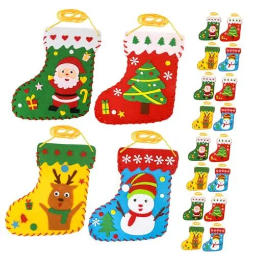 Produktbild: JOINPAYA Weihnachtsstrumpf-set Aus Filz 20-teiliges Set Strumpf-bastelset Aus Vlies Für Nähprojekte Von Jungen Und Mädchen
