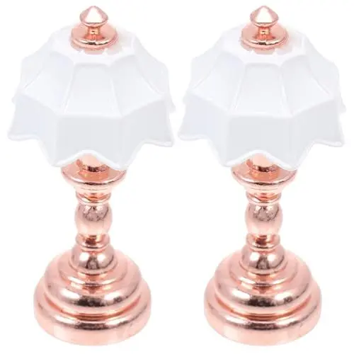 Produktbild: JOINPAYA 2St Puppenstuben-Tischlampe: Mini Desk lamp Mini-LED-Lampen für Puppenhaus simulierte lampenschirm Schreibtisch Lampe Tischleuchtenmodelle