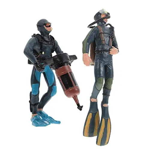 Produktbild: JOINPAYA 2stücke Simulierte Taucherfiguren Schöne Unterwasser Explorer Puppe Landschaftsornament PVC-Ornament Taucherfigur Taucherdekoration Unterwasser-forscherpuppe