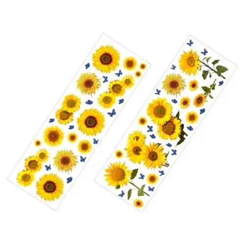 Produktbild: JOINPAYA Sonnenblumen-wandaufkleber Pvc Schmetterlinge Muster Aufkleber-set 30 X 90 Cm 2 Bögen Heimdekoration