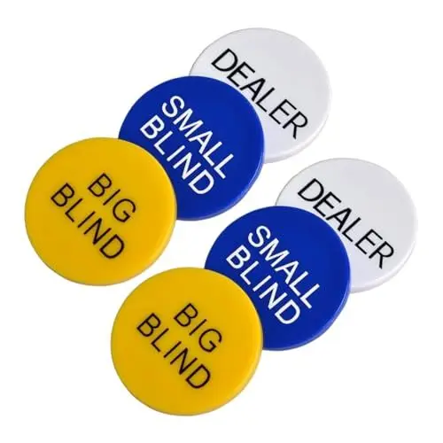 Produktbild: JOINPAYA 2 Sets Bingo Chips Mit Dealer Button Spielmarken Für Poker Und Bingo Ideal Für Spieleabende Und Partys 3 Chips Pro Set 6 Chips Insgesamt
