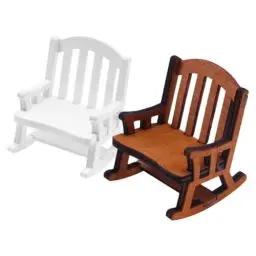 Produktbild: JOINPAYA 2 Stück Miniatur-Puppenhaus-Schaukelstuhl Im Maßstab 1:12 Holzmöbel-Zubehör Winziges Mini- Tortenaufsatz Dekoration Stuhlmodell Für Feengarten