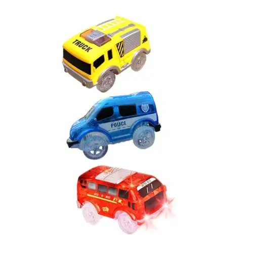 Produktbild: JOINPAYA 3St Elektroauto Autos für Kinder Auto-Track-Spielzeug Kinderautospielzeug Autospur Kinder geschirrset Spielzeug Kinder puppenwagen blinkendes Rennwagen Kinder-Track-Auto Plastik