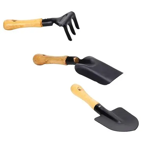 Produktbild: JOINPAYA 3 Teiliges Mini Rechen Set Gartengeräte Für Kinder Bonsai Werkzeuge Mini Kind Topf Werkzeuge Topfpflanzen Werkzeuge Schwarz