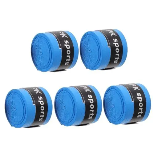 Produktbild: JOINPAYA 5 Rollen Anti-Rutsch-Gürtel für Drumsticks Drumstick-Griffband Griffband für Pickleball-Schläger Trommelstock-Schweißbandagen Zubehör für Trommelstöcke wasserviskoser Pu Blue