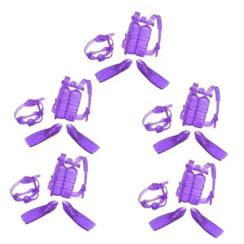 Produktbild: JOINPAYA 5 Sets Puppen Taucheranzug Zylinder Fantasievolles Spielen Tauchen Für Kinder Verstellbare Schwimmflossen Trockenschnorchelrohr Tauchausrüstungsteile Puppen Taucherbrille