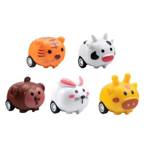 Produktbild: JOINPAYA 5-teiliges Tier-zugauto-Set Für Kleinkinder Babyspielzeug Reibungsbetriebenes Auto-Set Keine Batterie Erforderlich