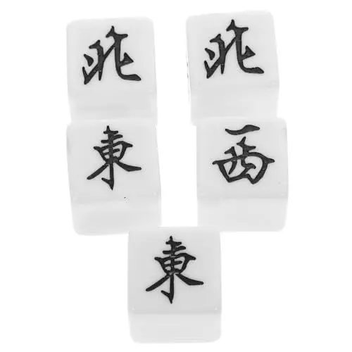 Produktbild: JOINPAYA Mahjong Würfel Windrichtung Spiel Requisiten Acryl Material 5 Stück Für Partys