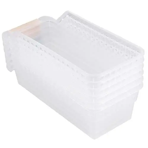 Produktbild: JOINPAYA Schubladen-organizer für Küche Kühlschrank 6 Stück Aufbewahrungskörbe Aus Kunststoff Diverse Körbe Haushaltskorb Desktop-organizer Zufällige Farbe